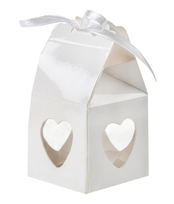 Boîte coeur Blanc (Sachet de 4 pièces)