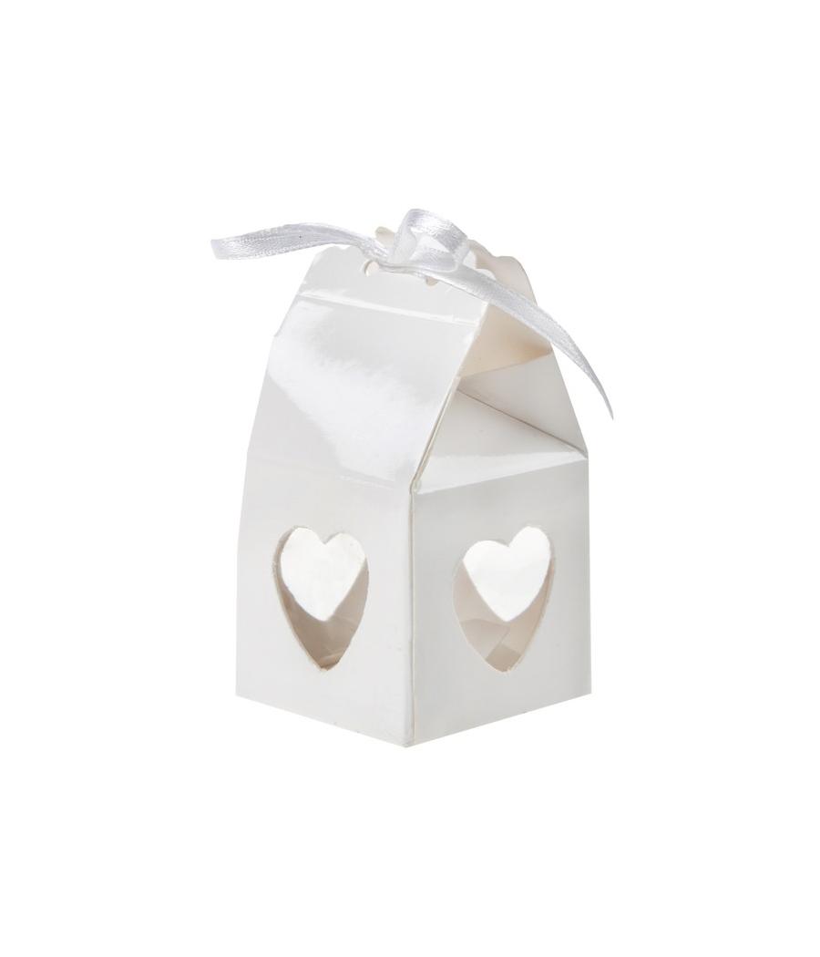 Boîte coeur Blanc (Sachet de 4 pièces)