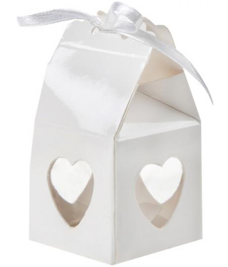 Boîte coeur Blanc (Sachet de 4 pièces)