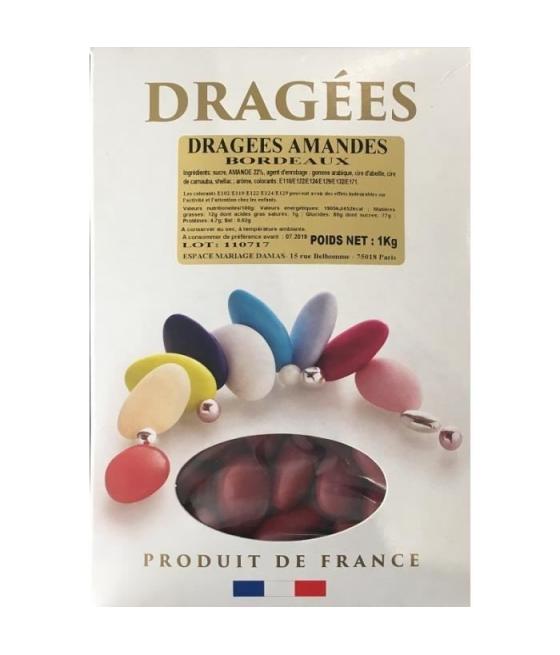 Dragées amandes bordeaux 1 kg