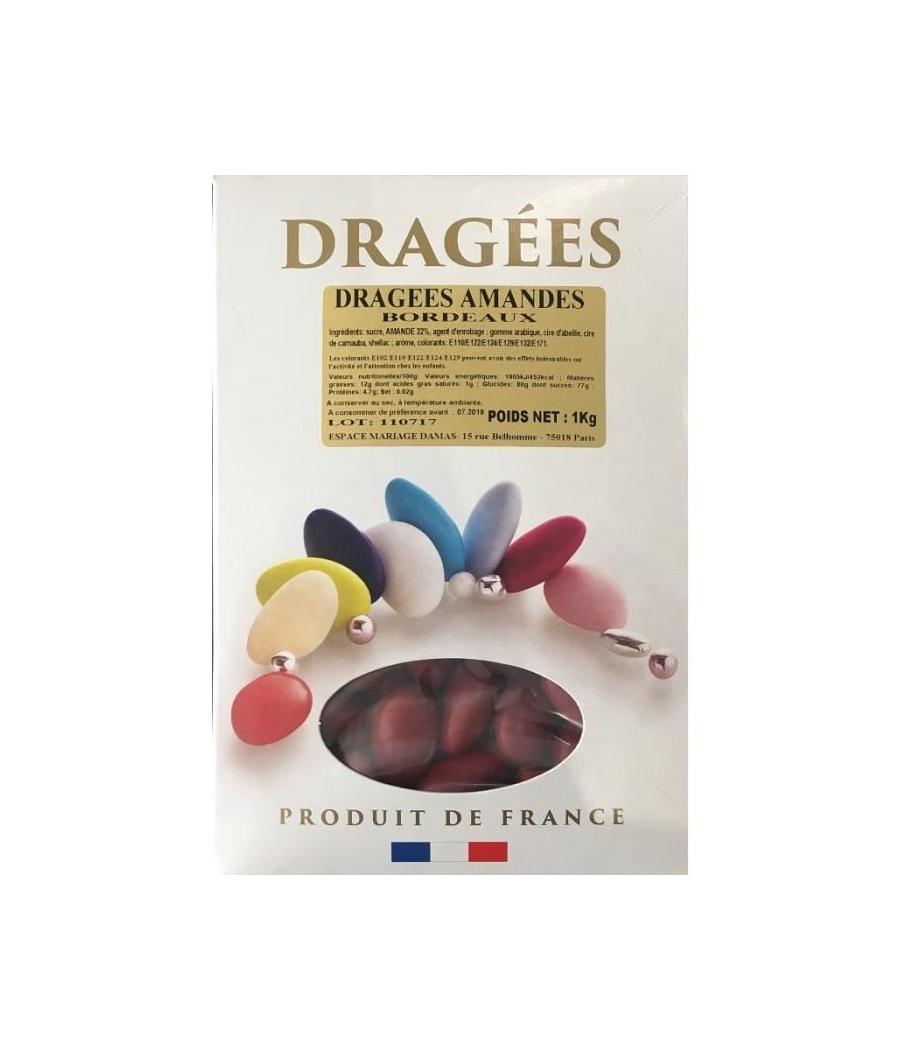 Dragées amandes bordeaux 1 kg