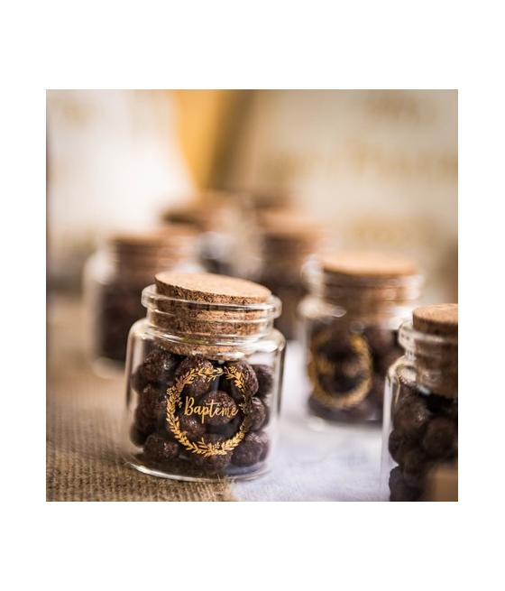 Fiole baptême en verre avec couronne