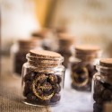 Fiole baptême en verre avec couronne