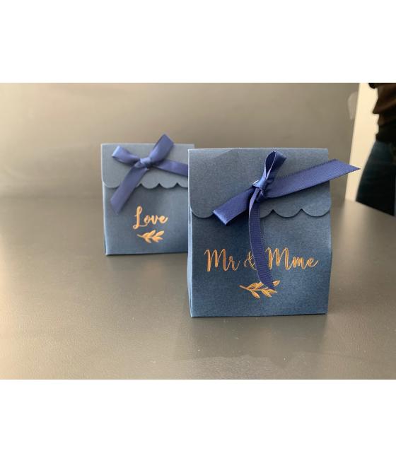 10 boites marine Mots d'amour