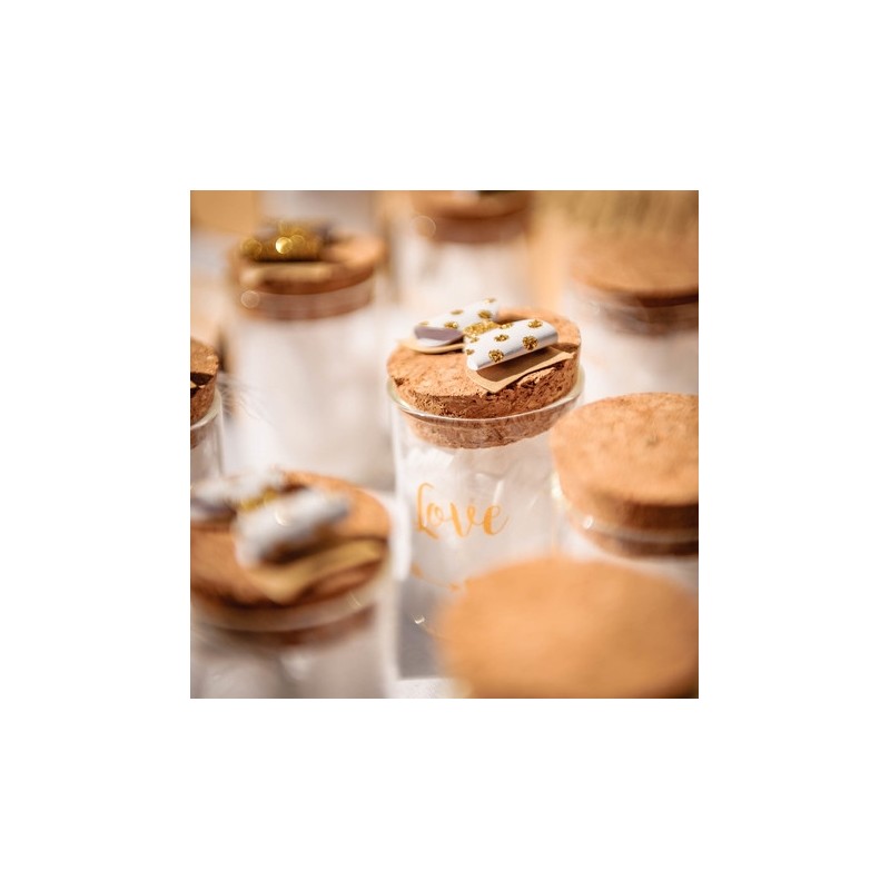 Fiole verre "Love" or bouchon liège