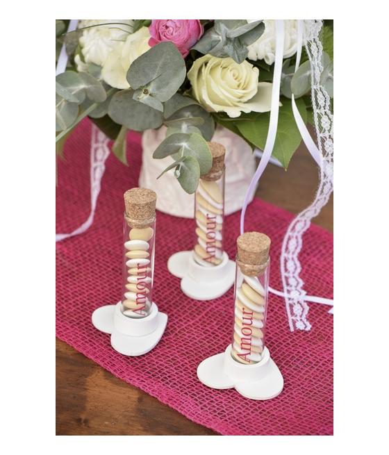 Support éprouvette cœur blanc