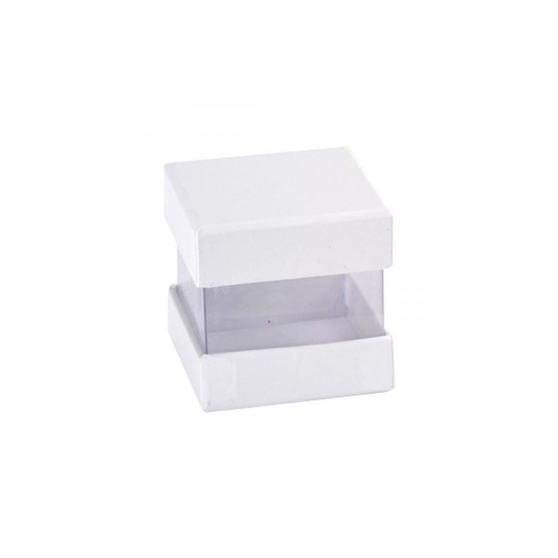 6 boites a dragees en cube couleur blanc