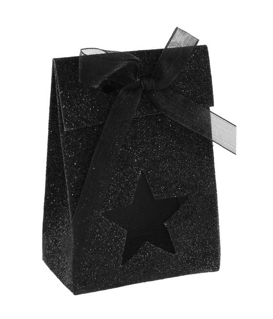 Boîte étoile pailletée Noir (Sachet de 4 pièces)
