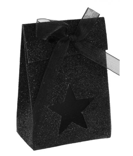 Boîte étoile pailletée Noir (Sachet de 4 pièces)