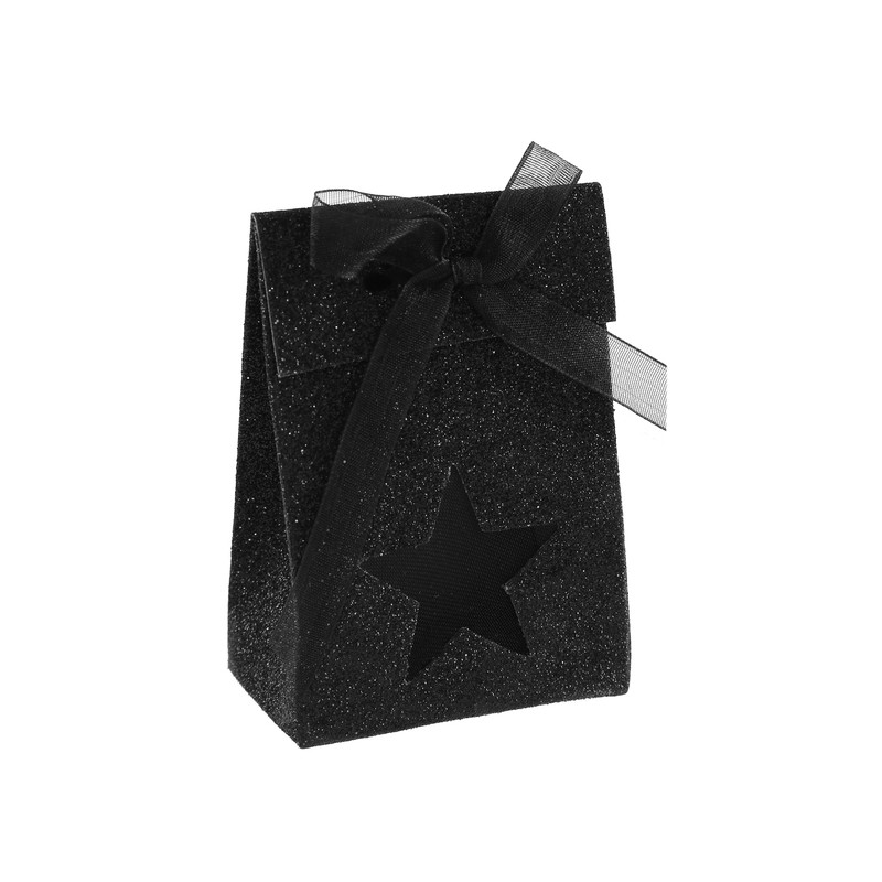 Boîte étoile pailletée Noir (Sachet de 4 pièces)