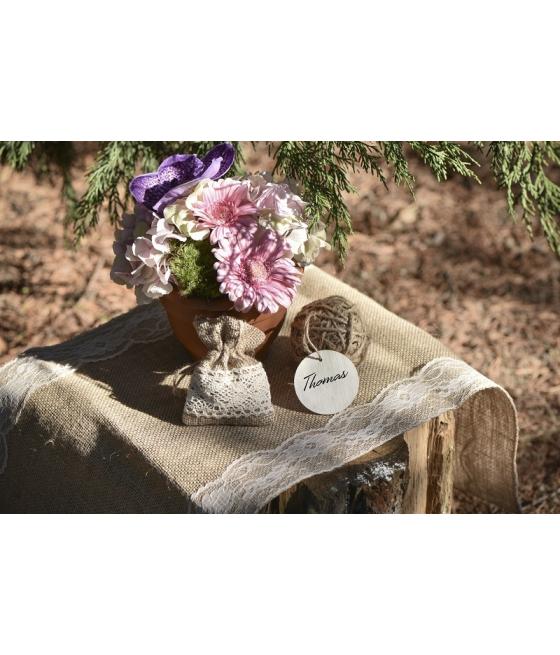 4 Sachets naturel en dentelle