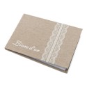 Livre d'or en lin et dentelle