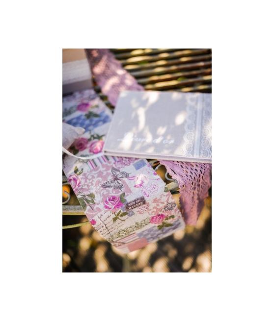 Livre d'or en lin et dentelle