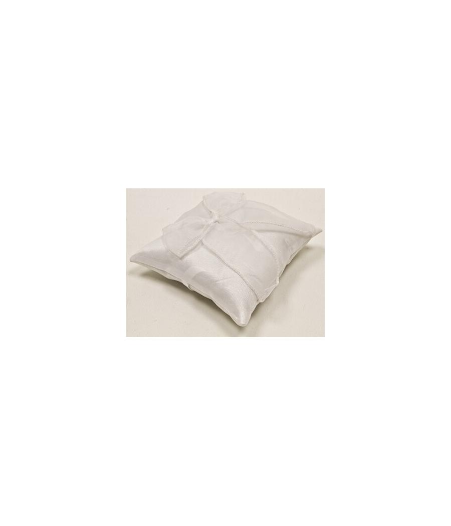 Coussin alliances noeud organza Blanc