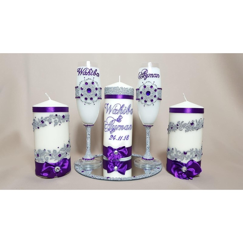 Bougies personnalisées et accessoires Collection violine
