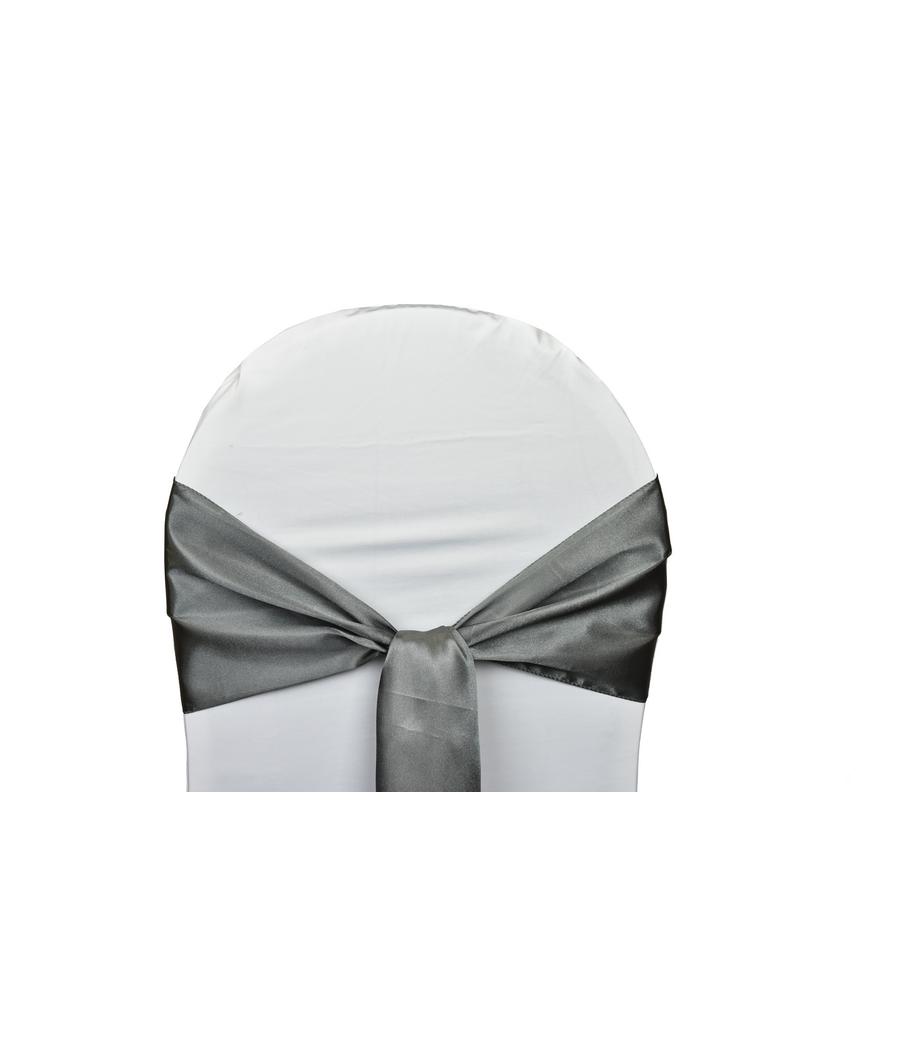 Location Noeuds de chaises Satin-Argent foncé
