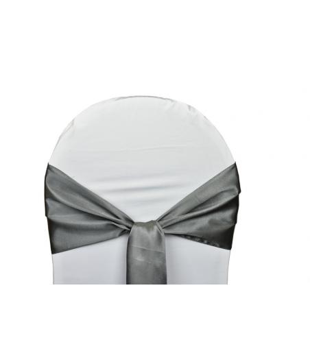 Location Noeuds de chaises Satin-Argent foncé