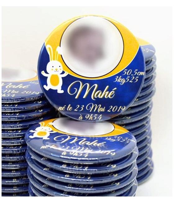 Badge personnalisé avec photo 75 mm