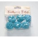 Boule rotin turquoise