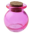 4 pots en verre fuchsia