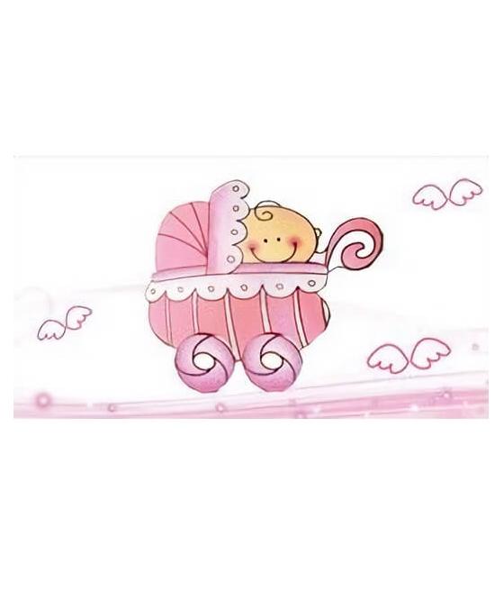 Etiquettes landeau rose