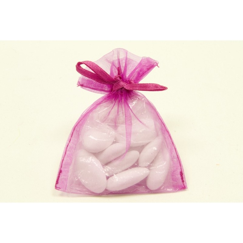 10 sachets organza Fuchsia