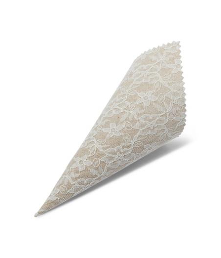 5 cornets en lin ficelle et dentelle