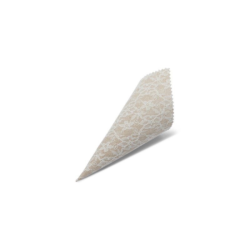 5 cornets en lin ficelle et dentelle