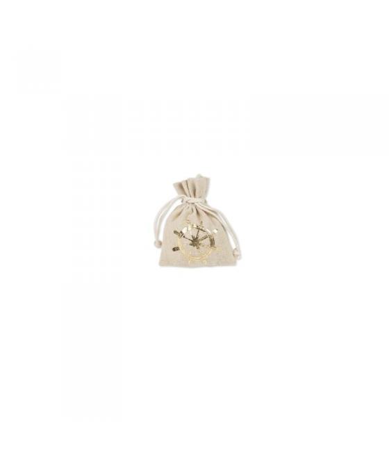 4 pochons en lin beige