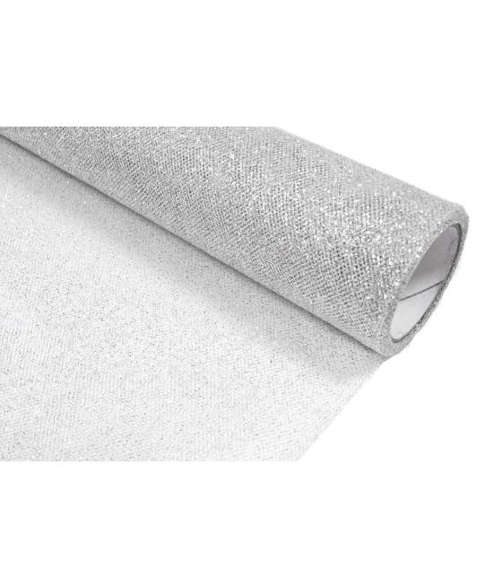 Chemin de table pailleté- Argent 5 m