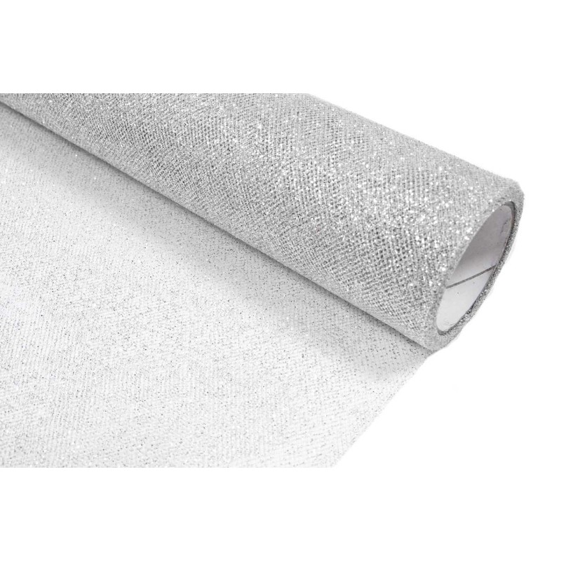 Chemin de table pailleté- Argent 5 m