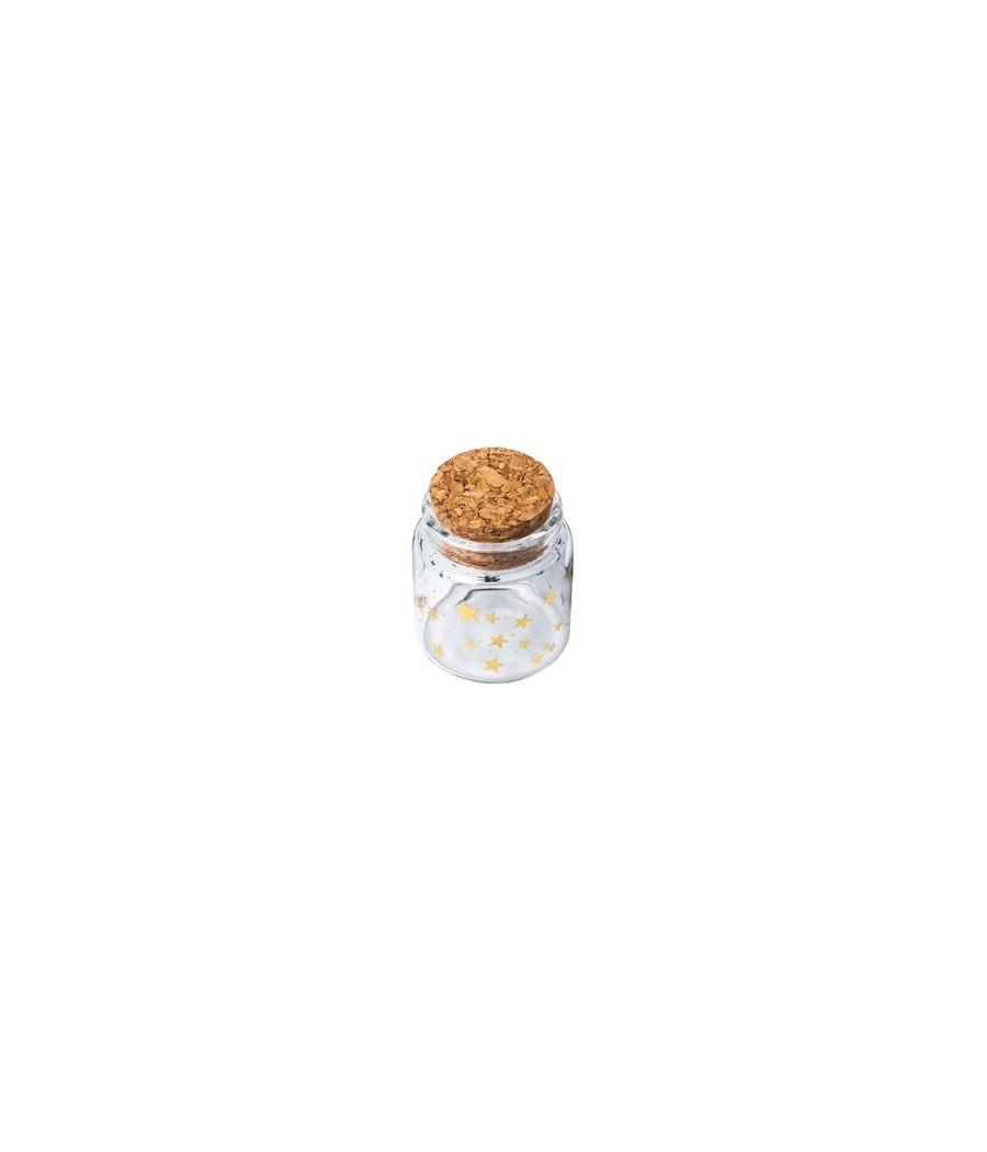 Fiole en verre avec petites étoiles