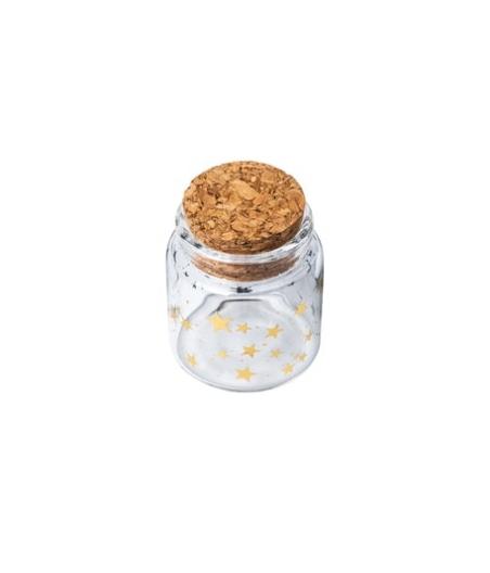 Fiole en verre avec petites étoiles