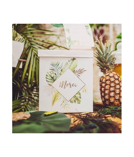 Urne tropical merci papier ivoire