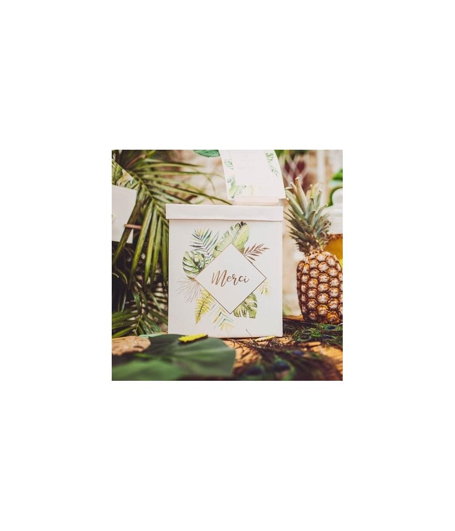 Urne tropical merci papier ivoire