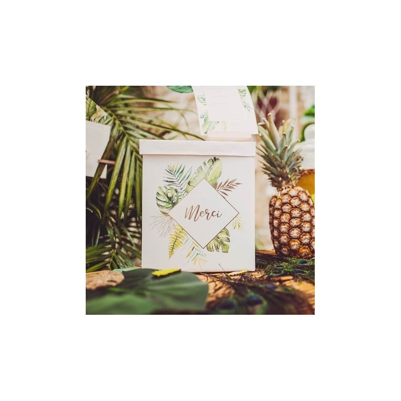Urne tropical merci papier ivoire