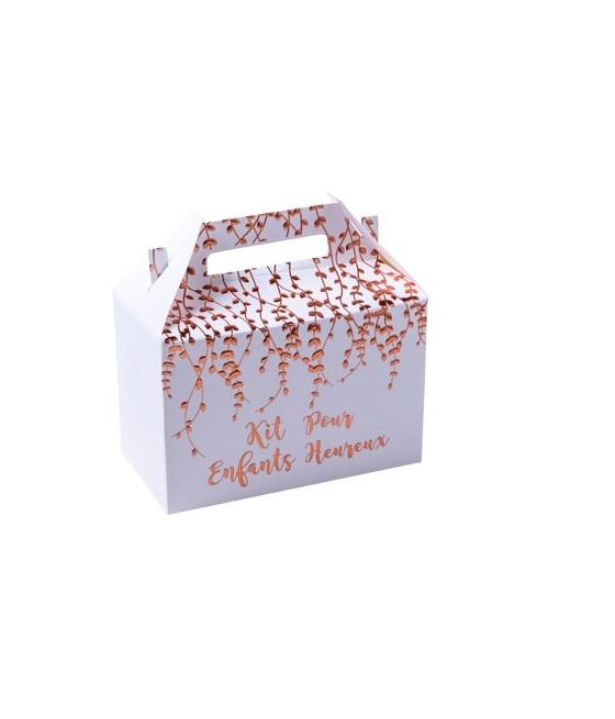 boites enfants heureux embosse rose