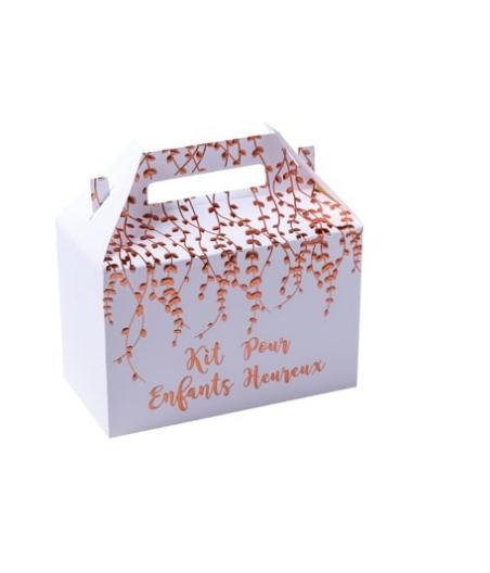 boites enfants heureux embosse rose