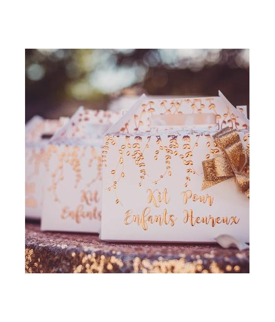 boites enfants heureux embosse rose