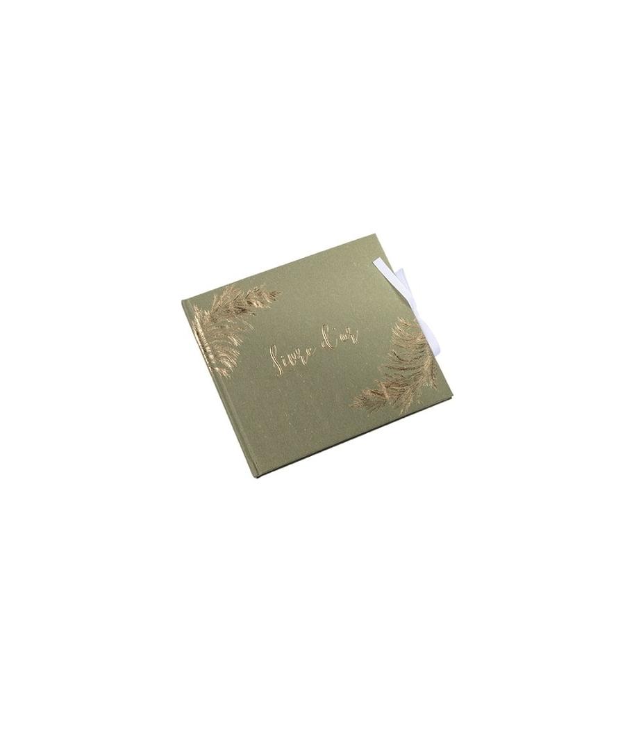 livre d'or pampa kaki et embosse or