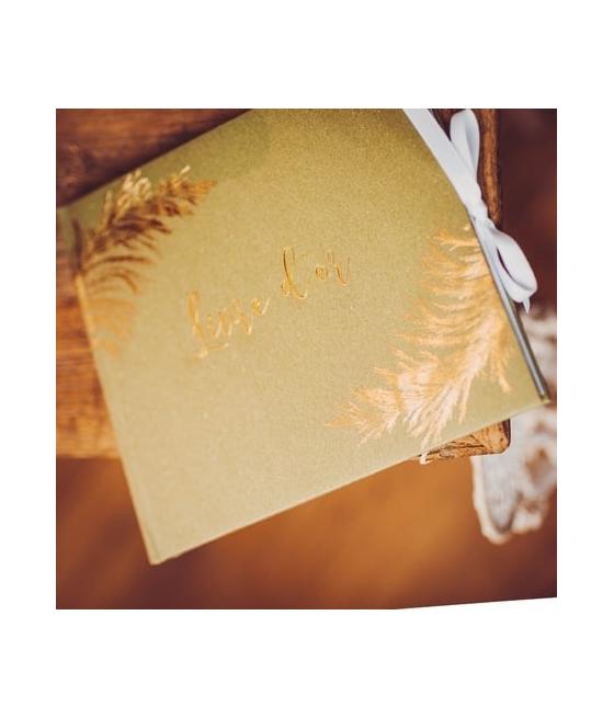 livre d'or pampa kaki et embosse or