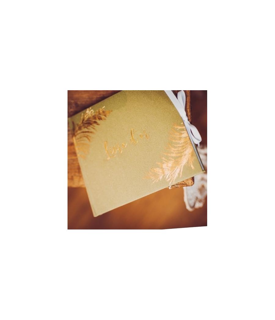 livre d'or pampa kaki et embosse or