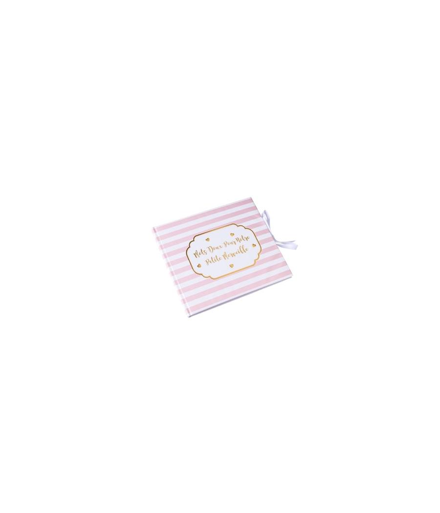 livre d'or petite merveille rose rayé
