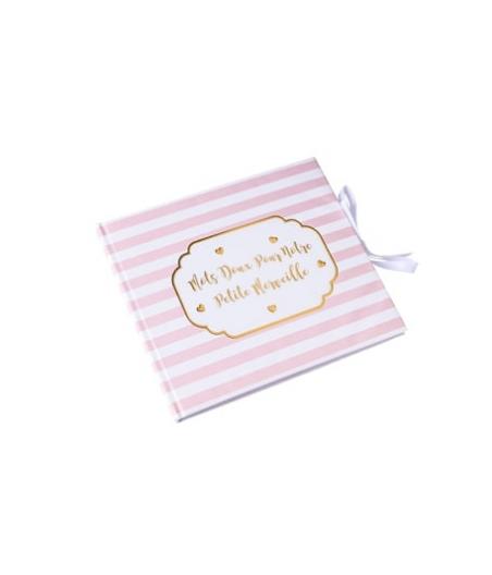 livre d'or petite merveille rose rayé