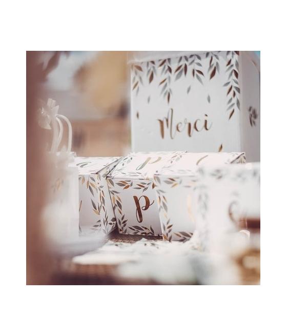 cubes deco bapteme feuilles vertes