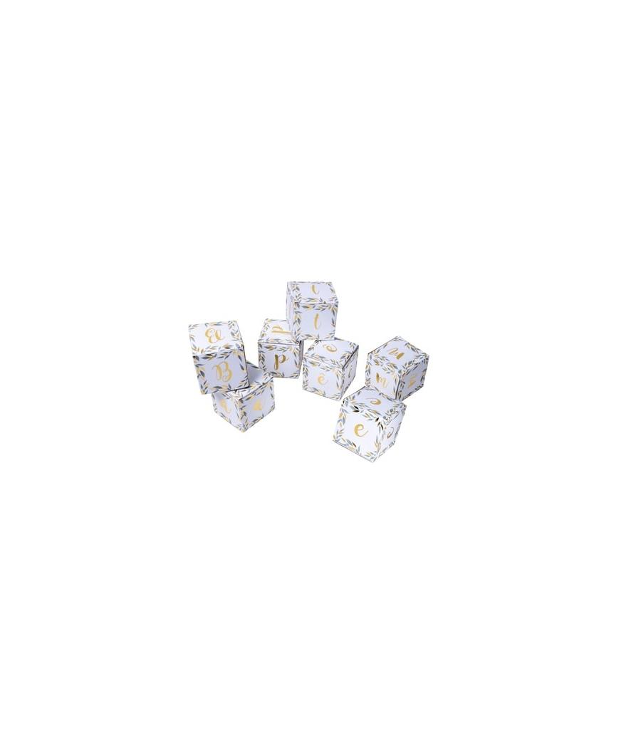 cubes deco bapteme feuilles vertes