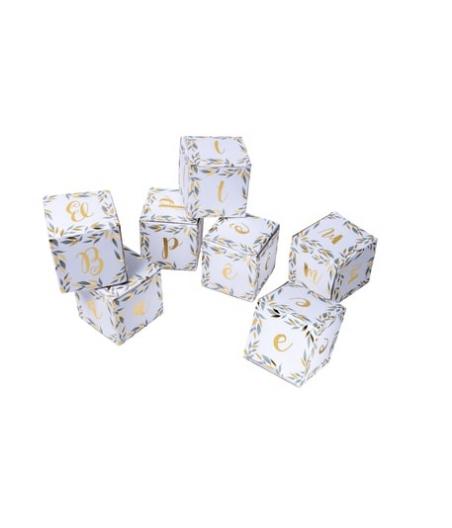 cubes deco bapteme feuilles vertes