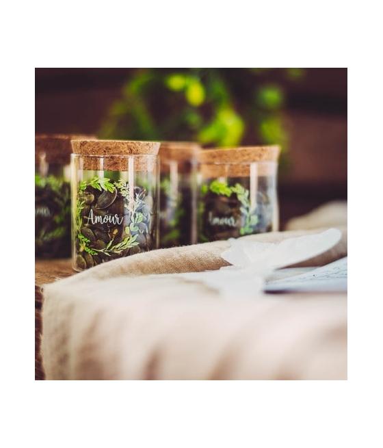 fiole amour couronne vegetale verre