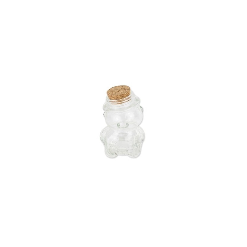 Contenant ourson en verre & bouchon