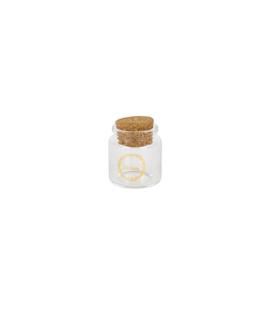 fiole verre bebe d'amour  floque or